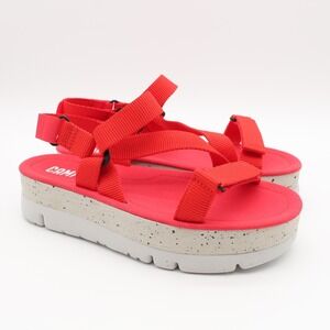 Camper Platform Sandals Womens Size 38 (US 7.5) Red Strappy